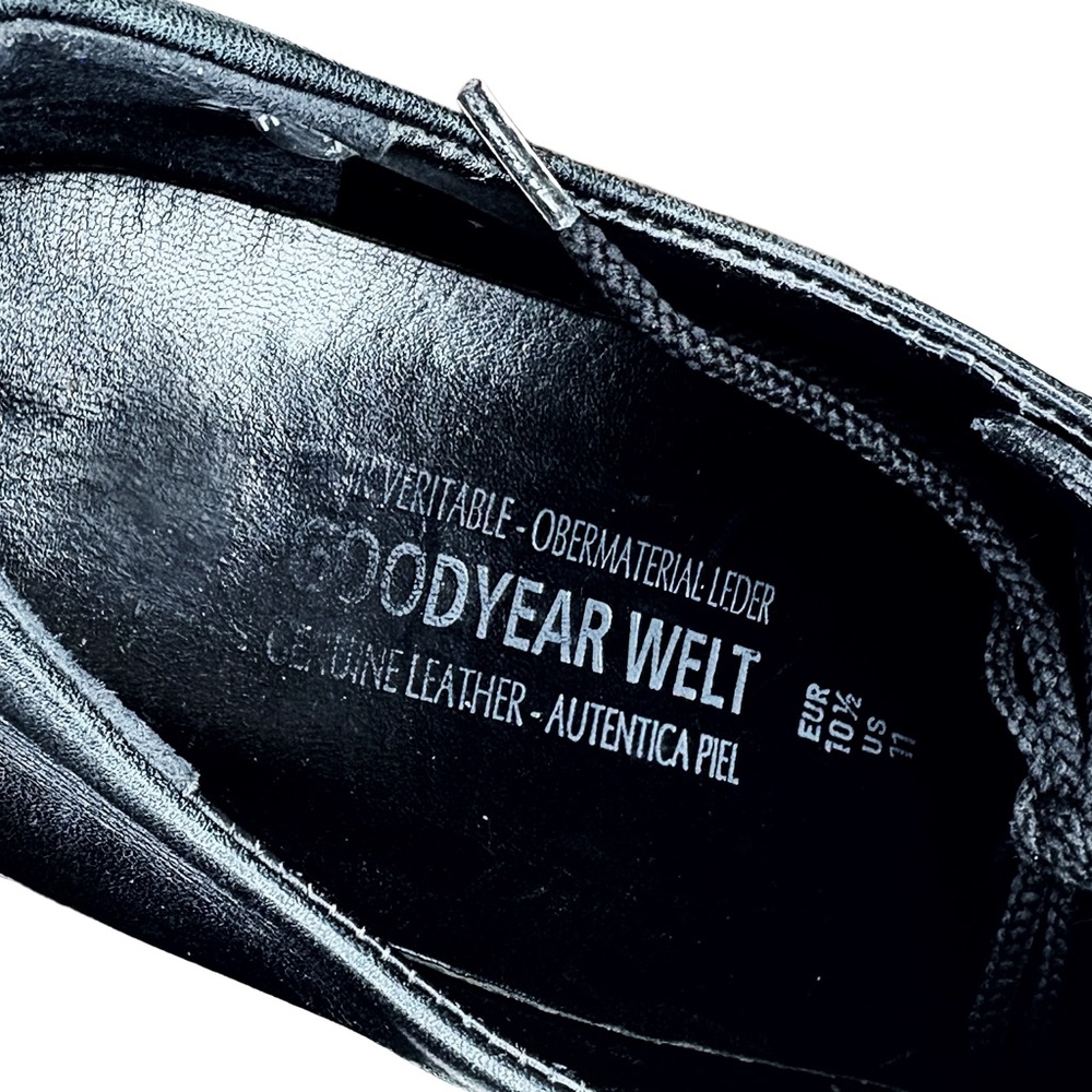 Mephisto Size 11 Men's Black Leather Derby Dress Shoes Goodyear Welt - Picture 10 of 13